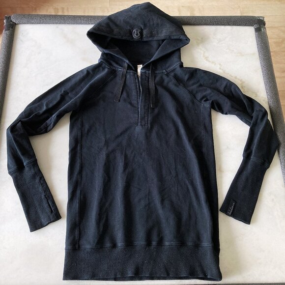 Lululemon Feel The Love black hoodie / pullover / hooded sweatshirt, 1/4 zip - Picture 1 of 6